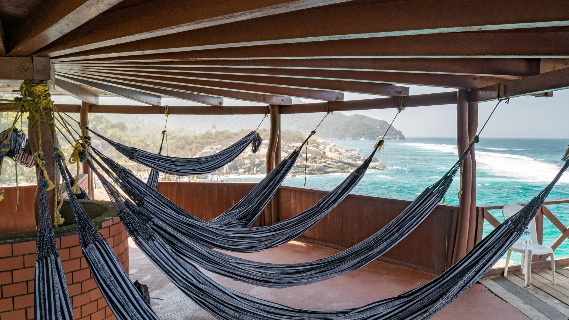 Caribbean beach in Tayrona National Park hammock view, Colombia