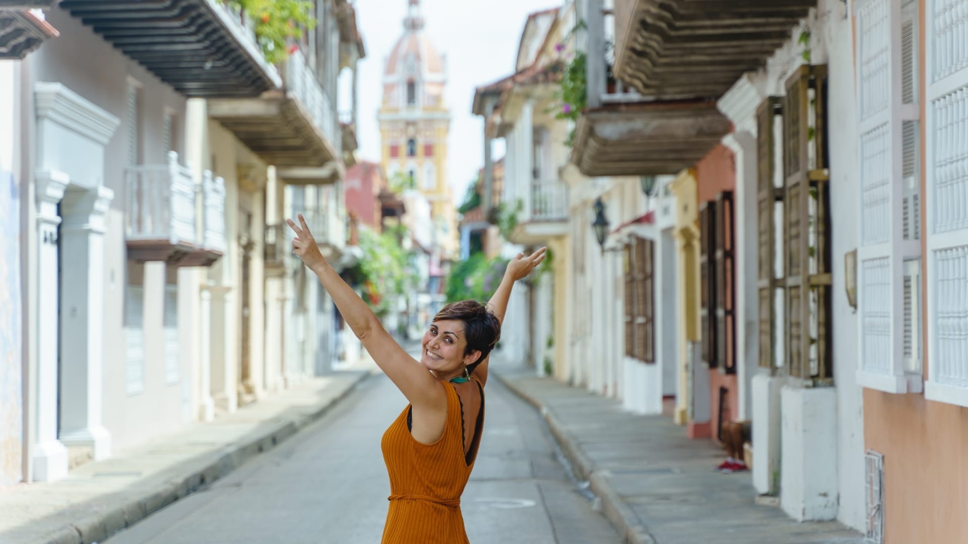 Woman Traveling on Cartagena De Indias